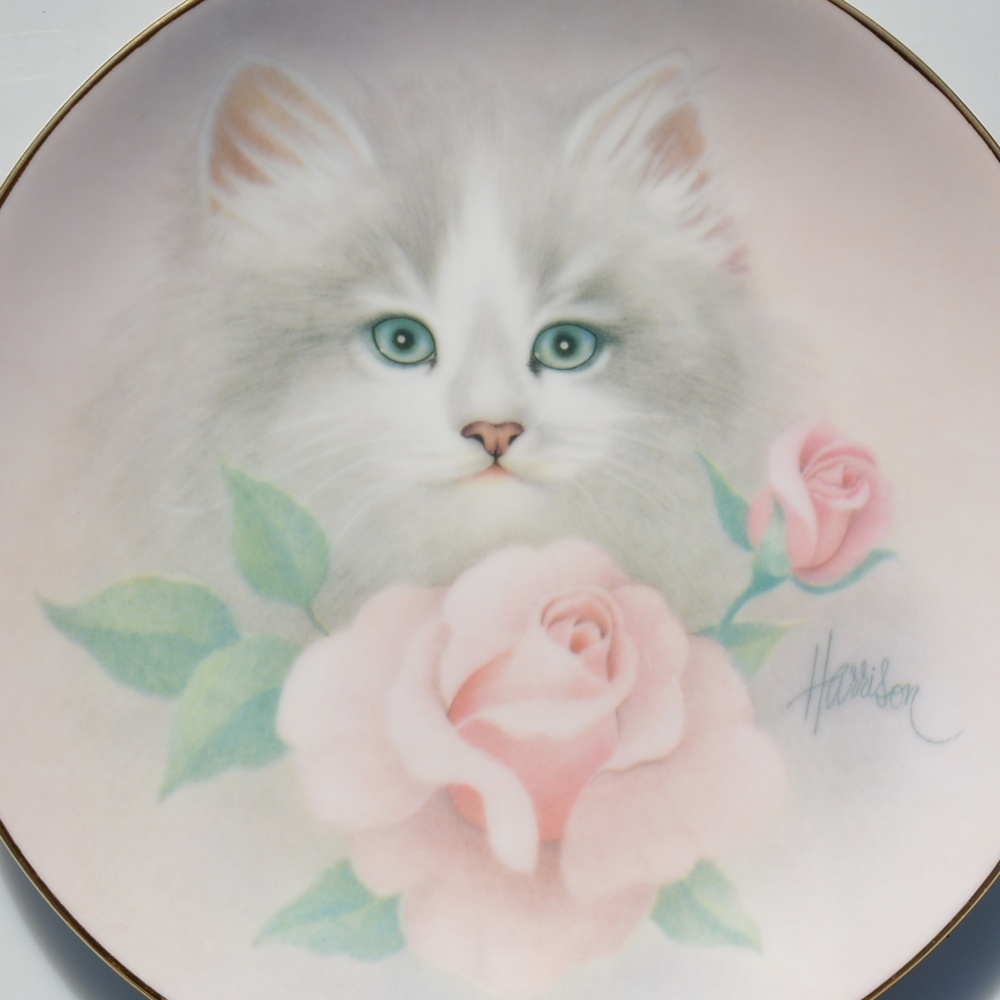 2 porcelánové taniere - Mačky - 3