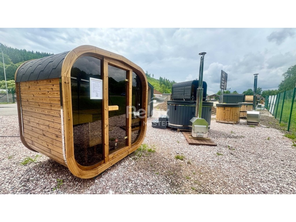 Sauna CUBE MIDI z termo dřeva - 3