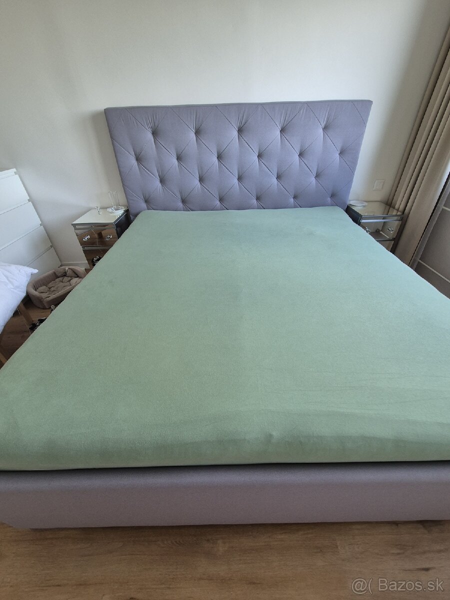 Manželská čalúnená posteľ 180x200 s úložným priestorom - 3