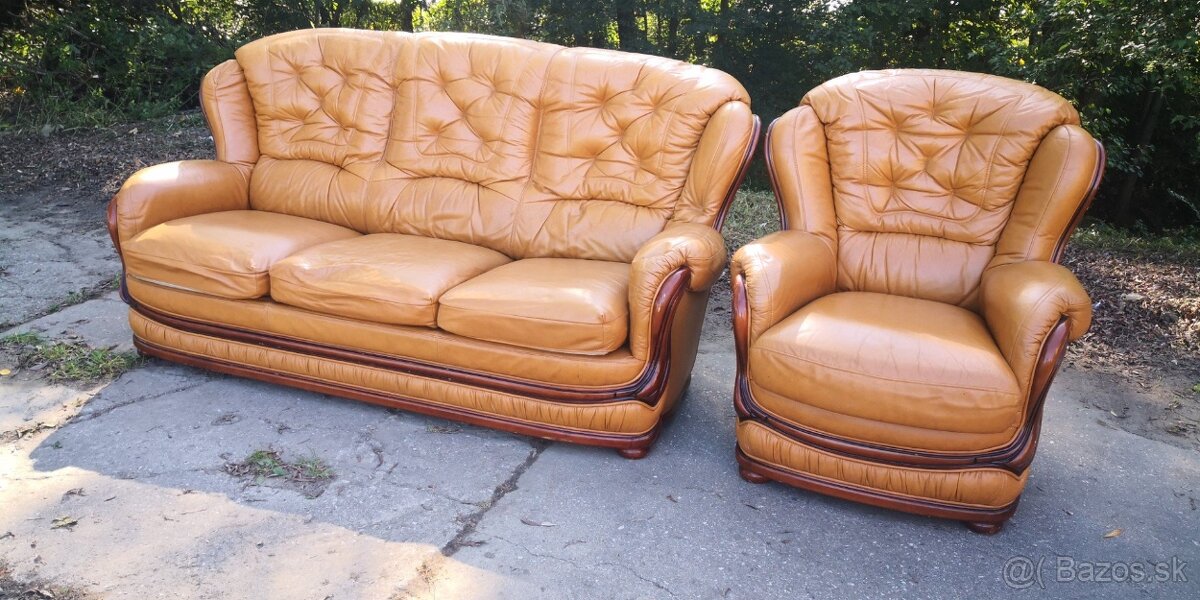 Kožená sedací súprava(už len trojsedačka) - 3