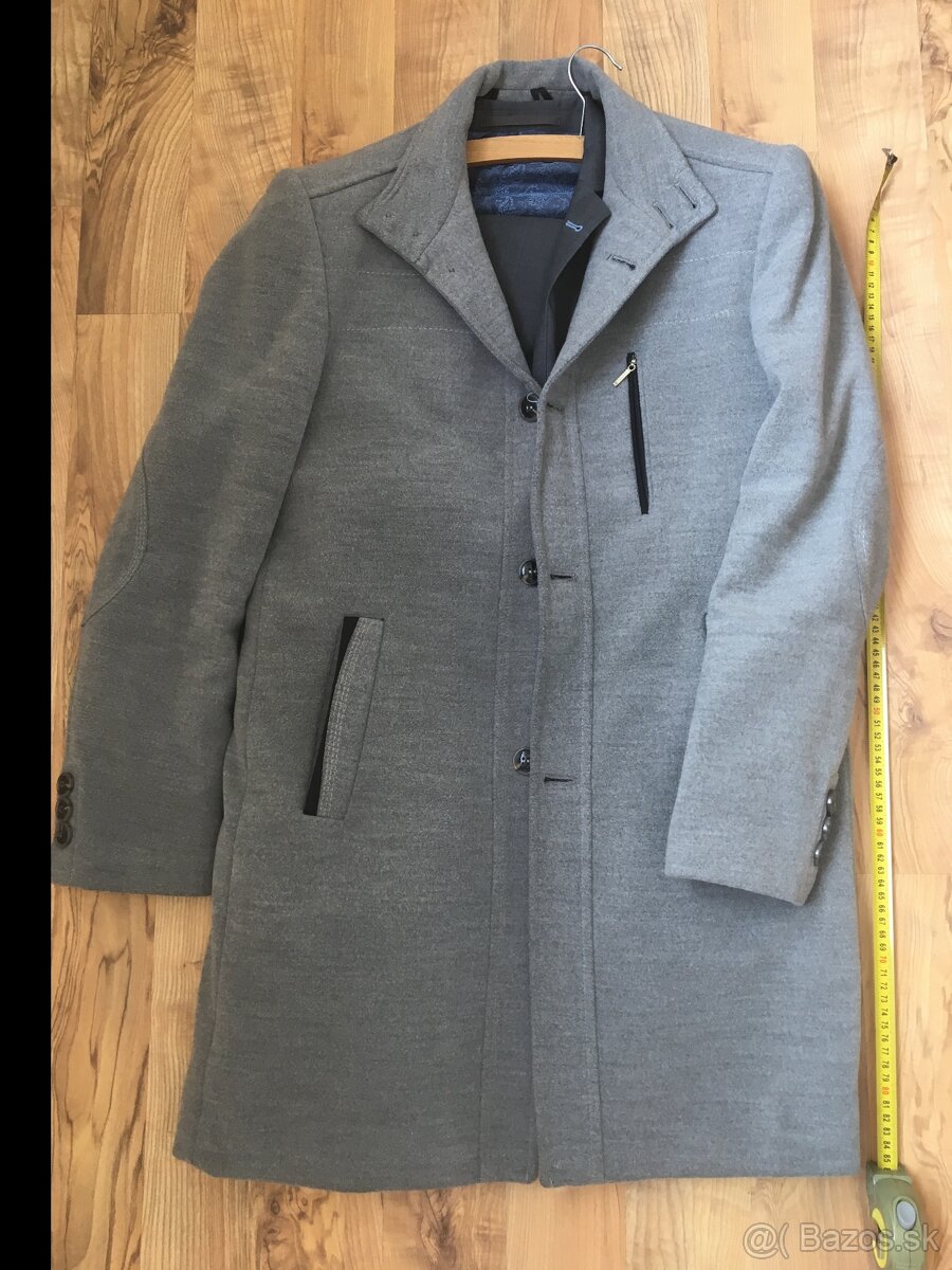 Predam lacno kabat pansky, sivy, velk M, na vysku 175 cm - 3