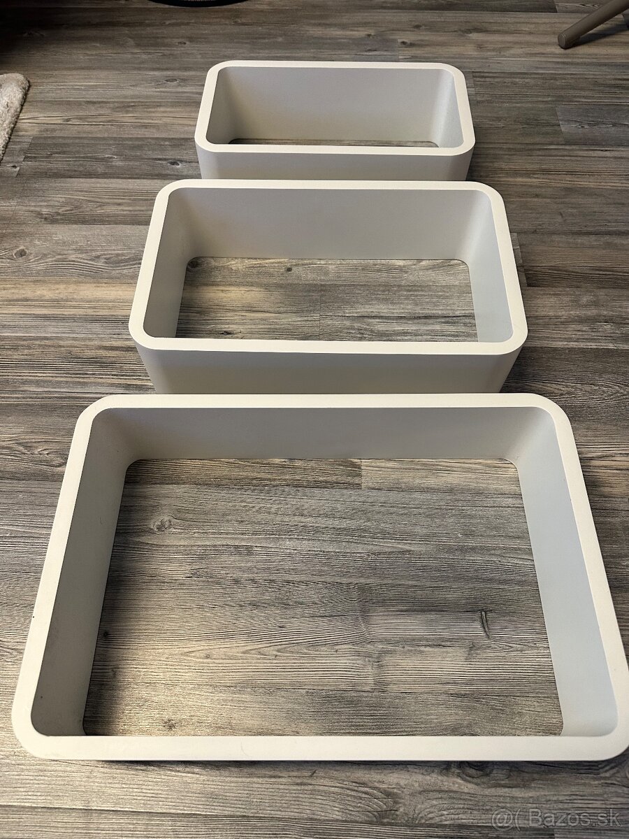 Police 3ks drevené biele - 3