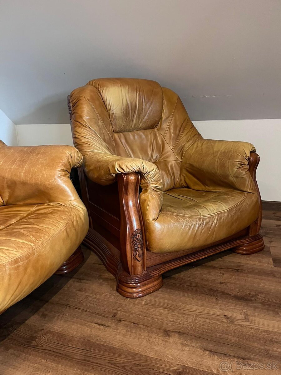 kožená sedacia súprava 3+1+1 - 3