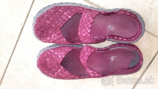 Gumičkové sandále bordové - 3