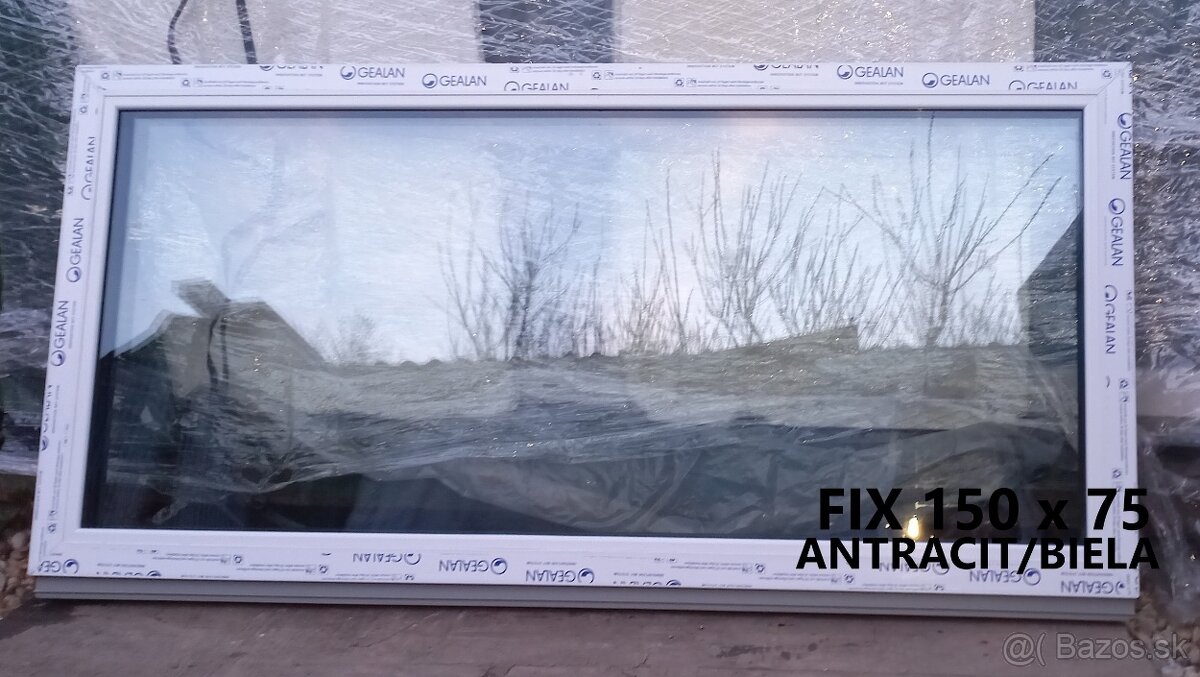 Predám fixi 50x150,150x50,150x75 trojsklo biela,antracit,dub - 3