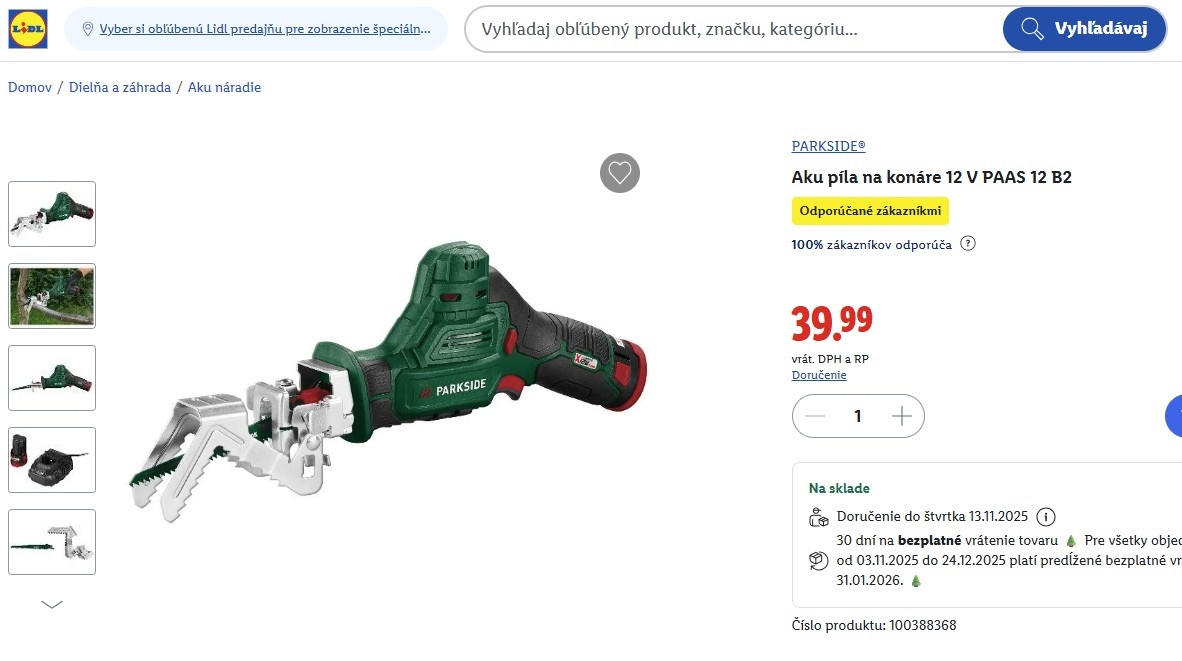 PARKSIDE® Aku píla na konáre PAAS 12 – Nepoužitá - 3