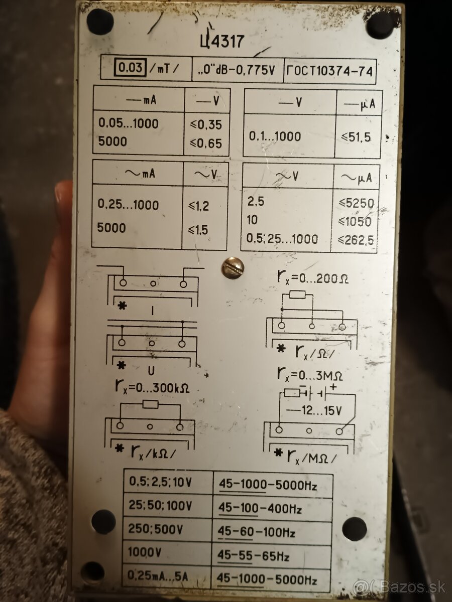 Sovietsky merací prístroj starožitný multimeter μ4317 - 3