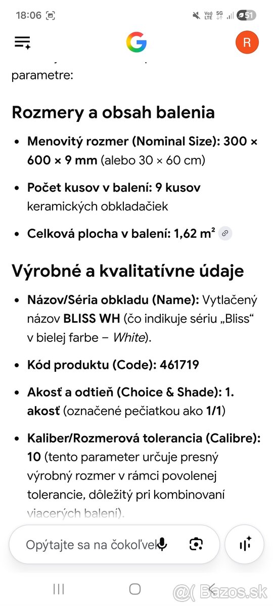 Obklad biely - 3
