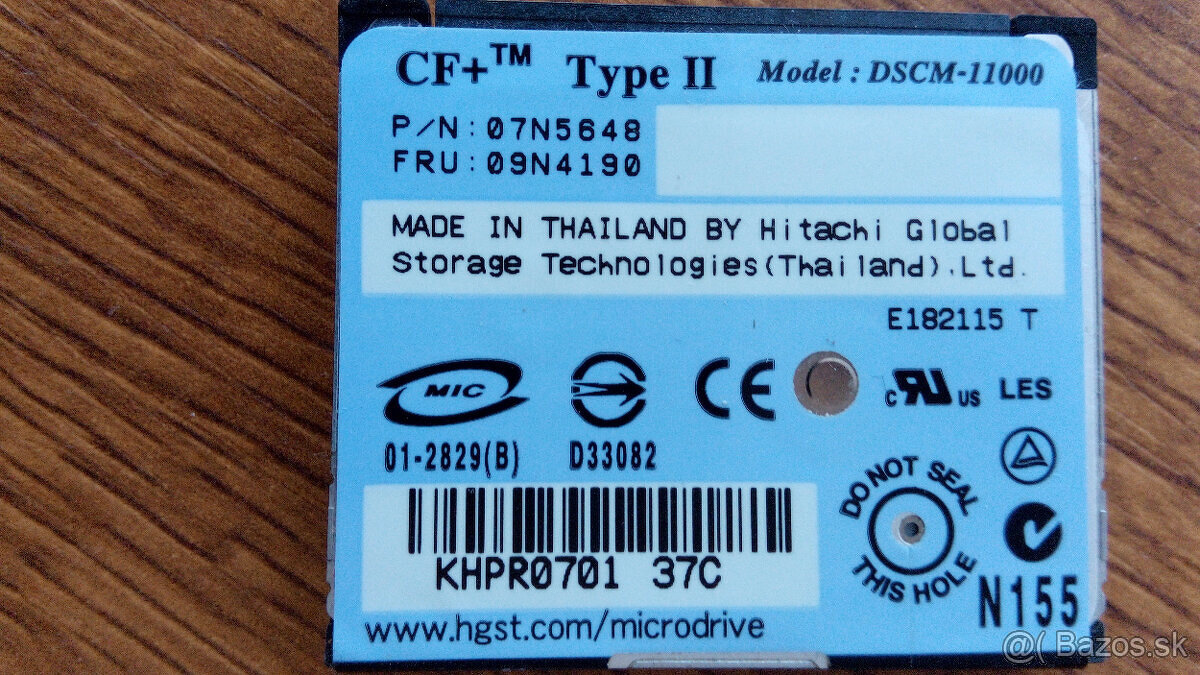 Predám funkčný Microdrive IBM 1GB s radičom - 3
