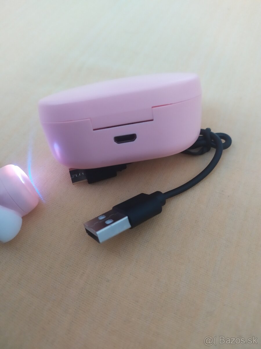 Bezdrôtové slúchadlá, ružové - 3