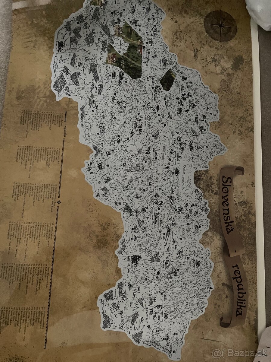 Stieracia mapa Slovenska 90x60 cm - 3