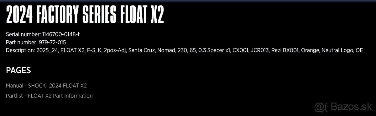 Tlmič FOX Float X2 Factory Kashima 230×65 mm - 3