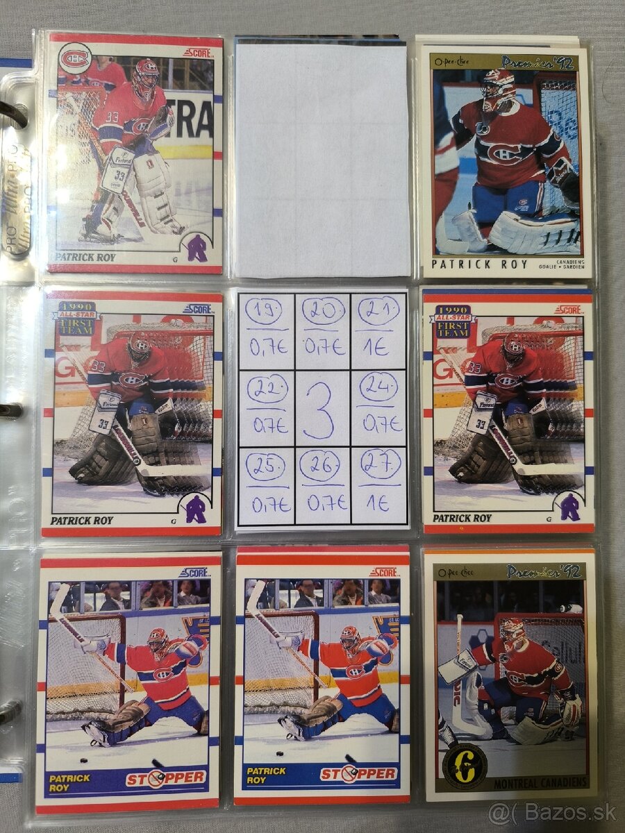 Hokejové kartičky - Patrick Roy 1 - 3