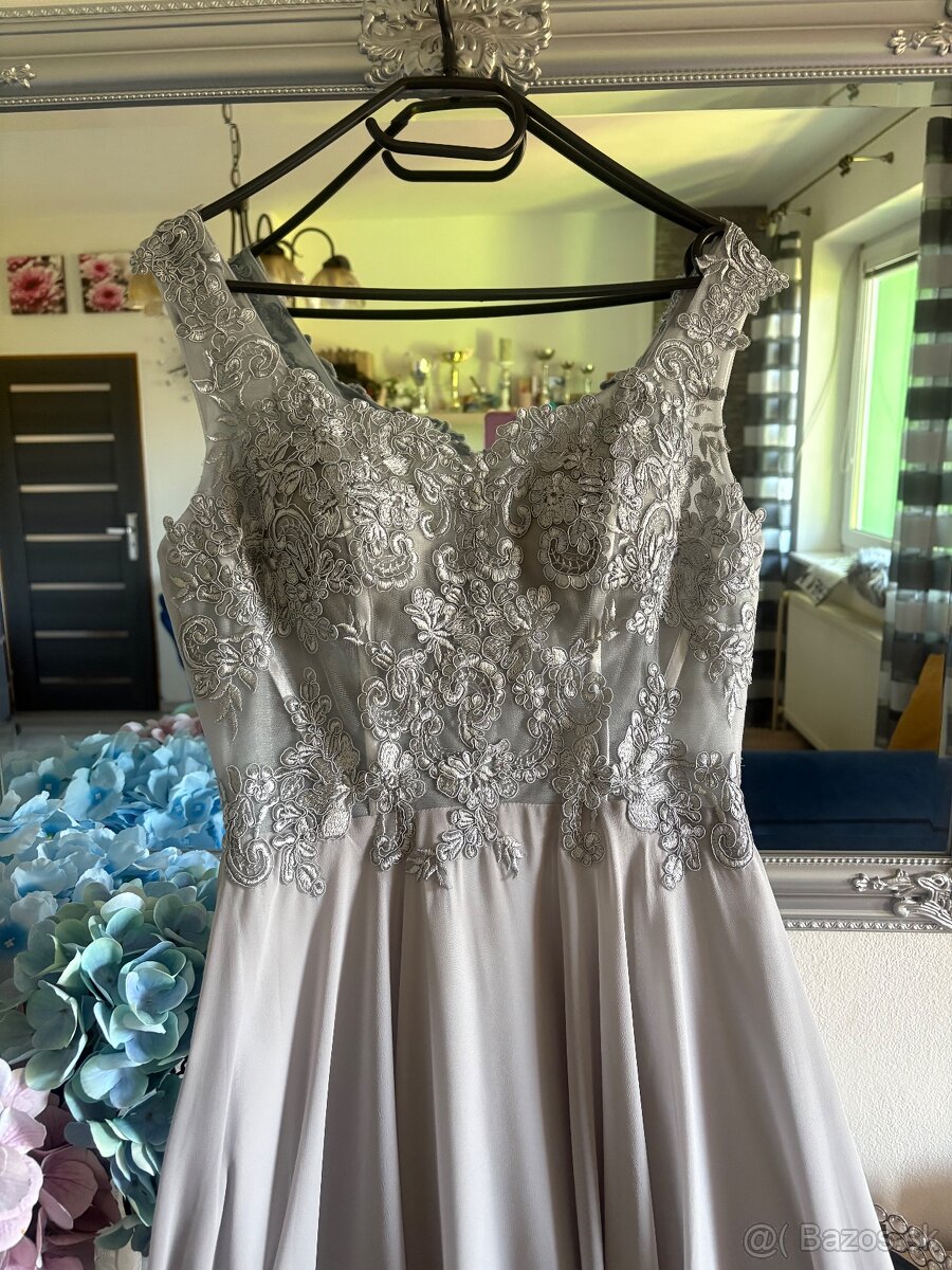 Strieborné spoločenské šaty 40/L - 3