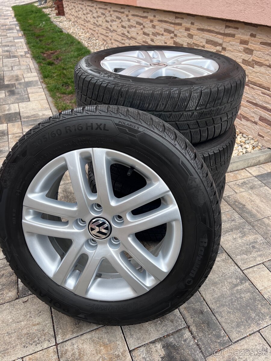 Volkswagen disky 5x112 r16 205/60 r16 +zimné pneumatiky - 3