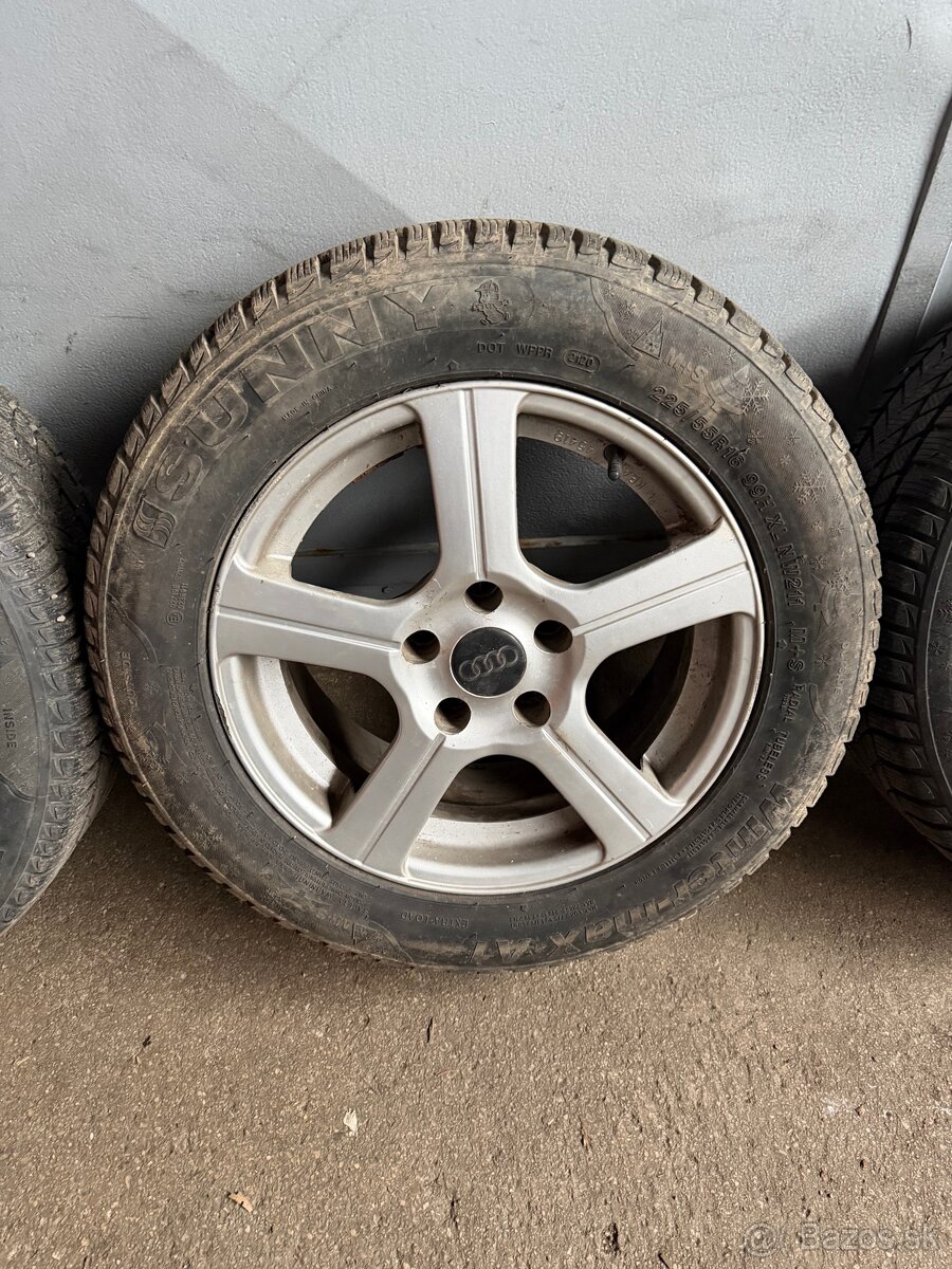 Al disky Audi, Škoda+pneumatiky 225/55 R16. - 3
