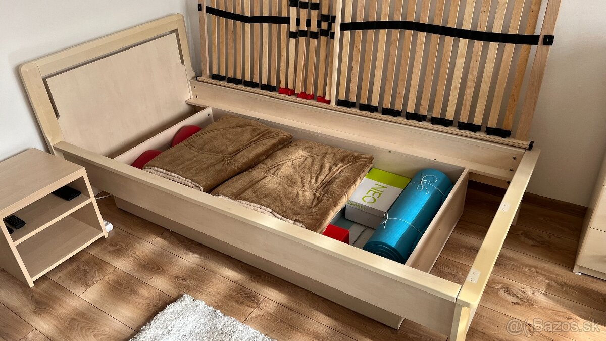 Predám zachovalú posteľ 90x200 cm s úložným priestorom - 3