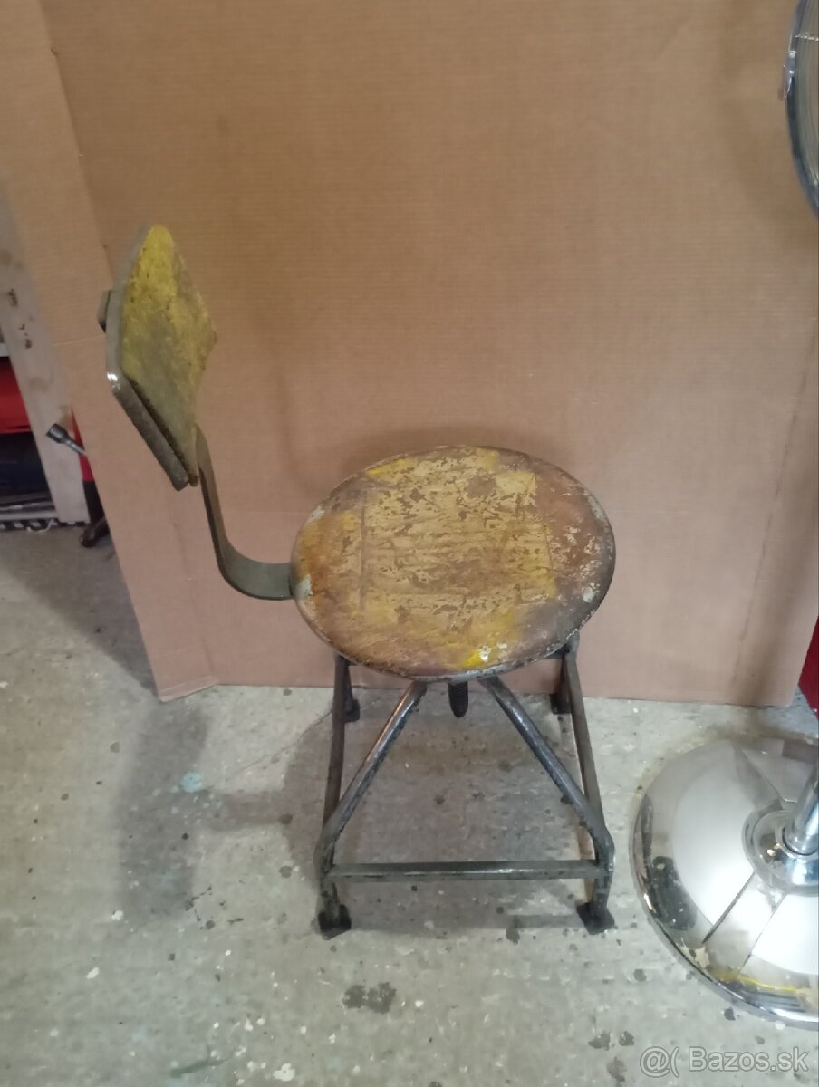 Otočna stolička s operadlom-ocelova - 3