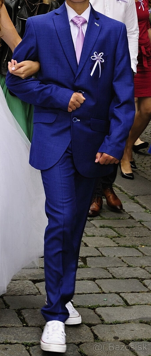 Chlapčenský oblek+košeľa+opasok na cca 13-14r - 3