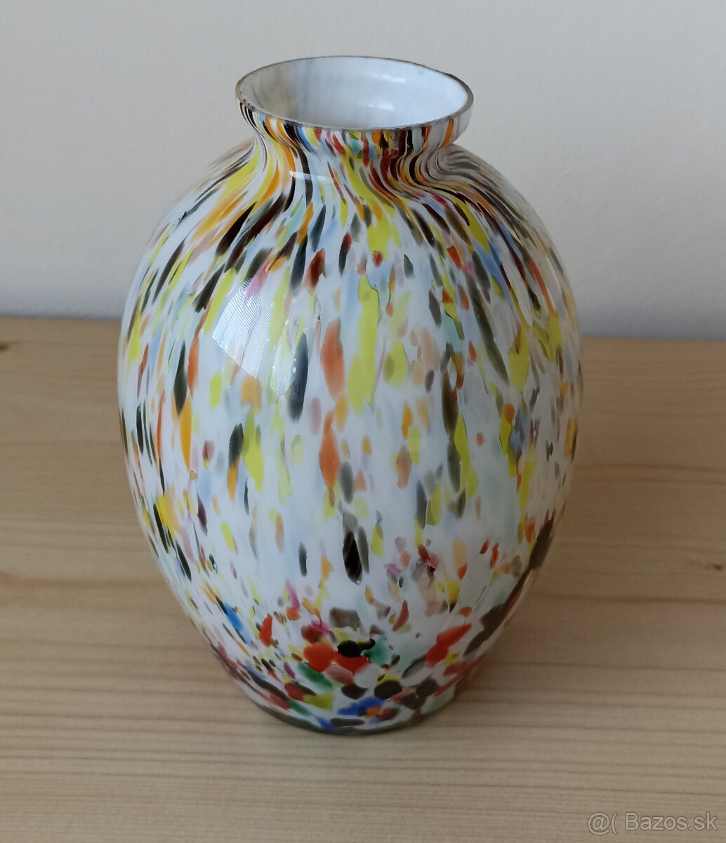 Art deco váza brokové sklo, sklárne S. Reich Valašské Mez. - 3