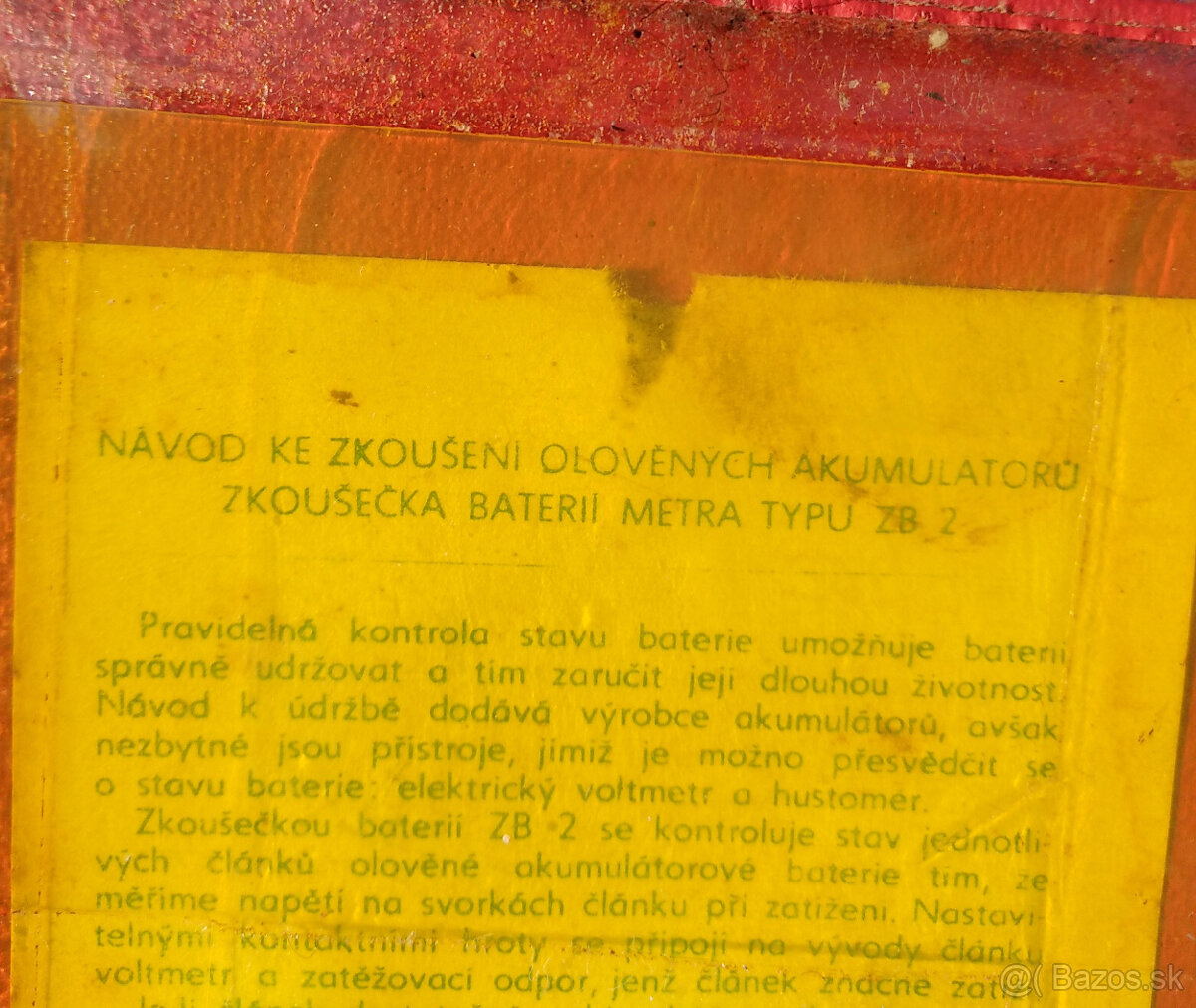 Zkousecka baterii metra typu ZB2 - 3