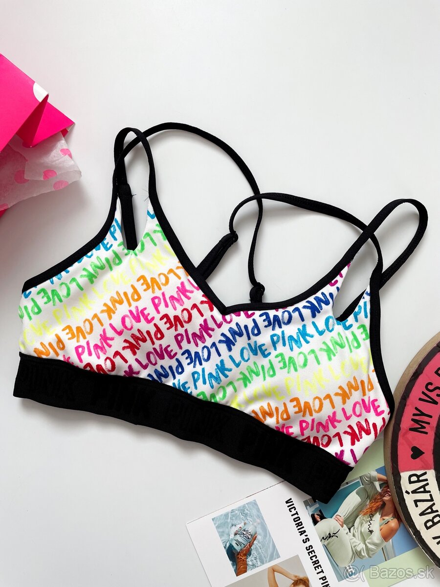 Victoria’s Secret Pink duhova farebna športova podprsenka - 3
