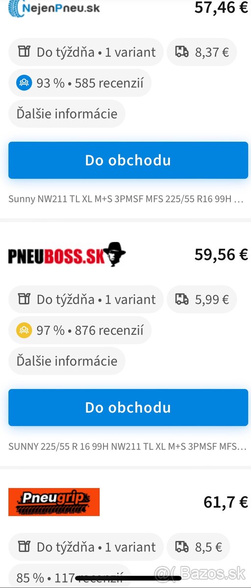 225/55r16 zimné - 3