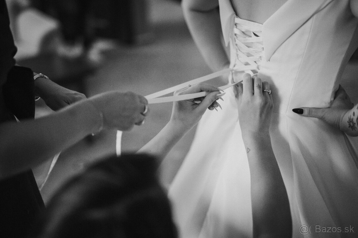 Svadobné šaty, veľkosť 38, princeznovský štýl - 3