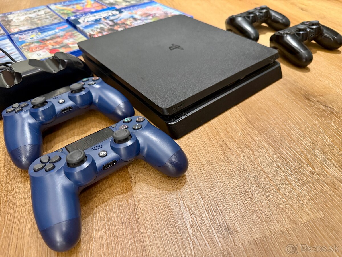 PlayStation 4 Slim 1TB SSD + 4 ovládače + 8 hier - 3