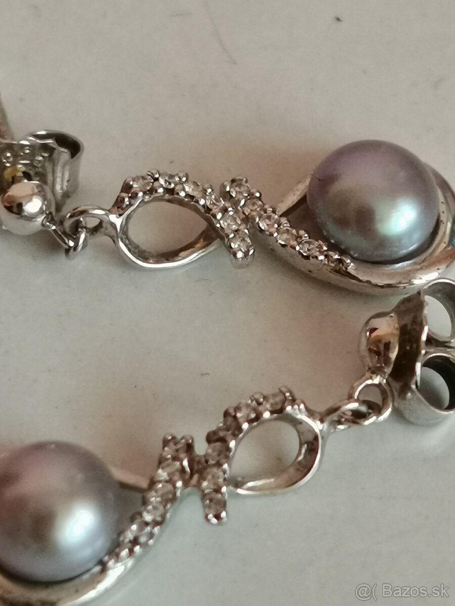 Strieborný set s perlami - 3