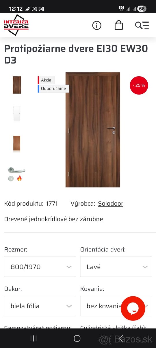 Vchodové dvere protipožiarne interier - 3