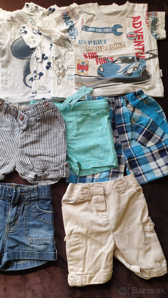 7x tričko, 5x kraťase, nohavice veľ. 74 - 80 - 3