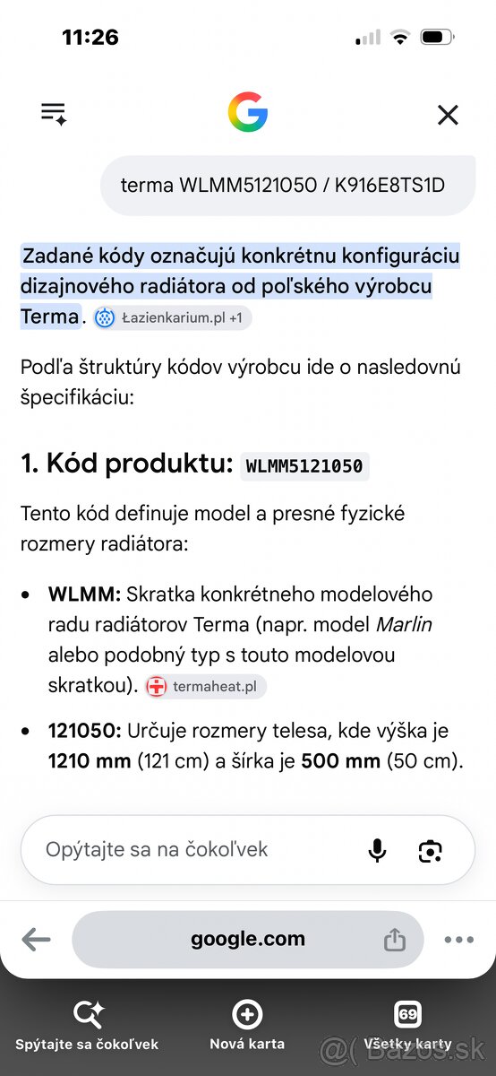 Elektricky radiátor TERMA - 3