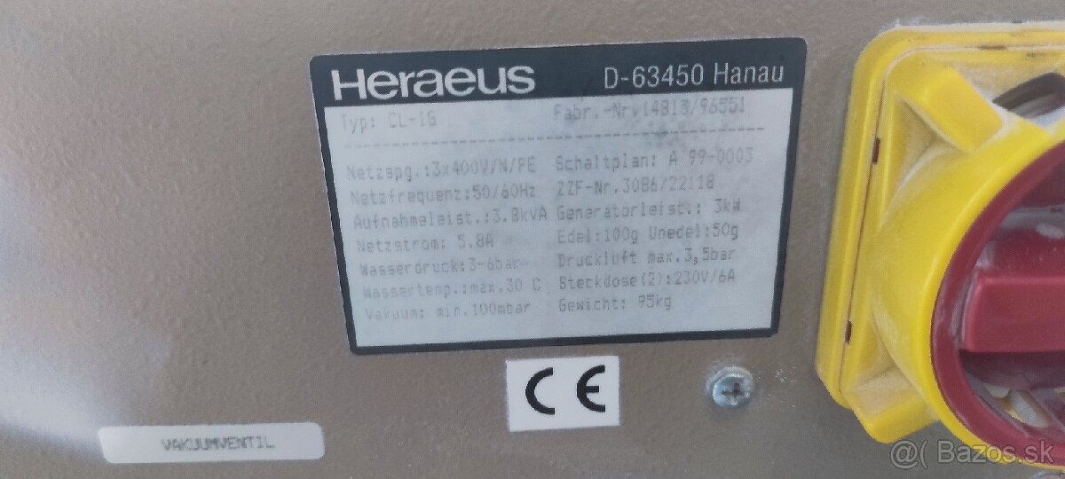 liaci aparat, zubná technika, Heraeus Combilabor CL- IG. - 3