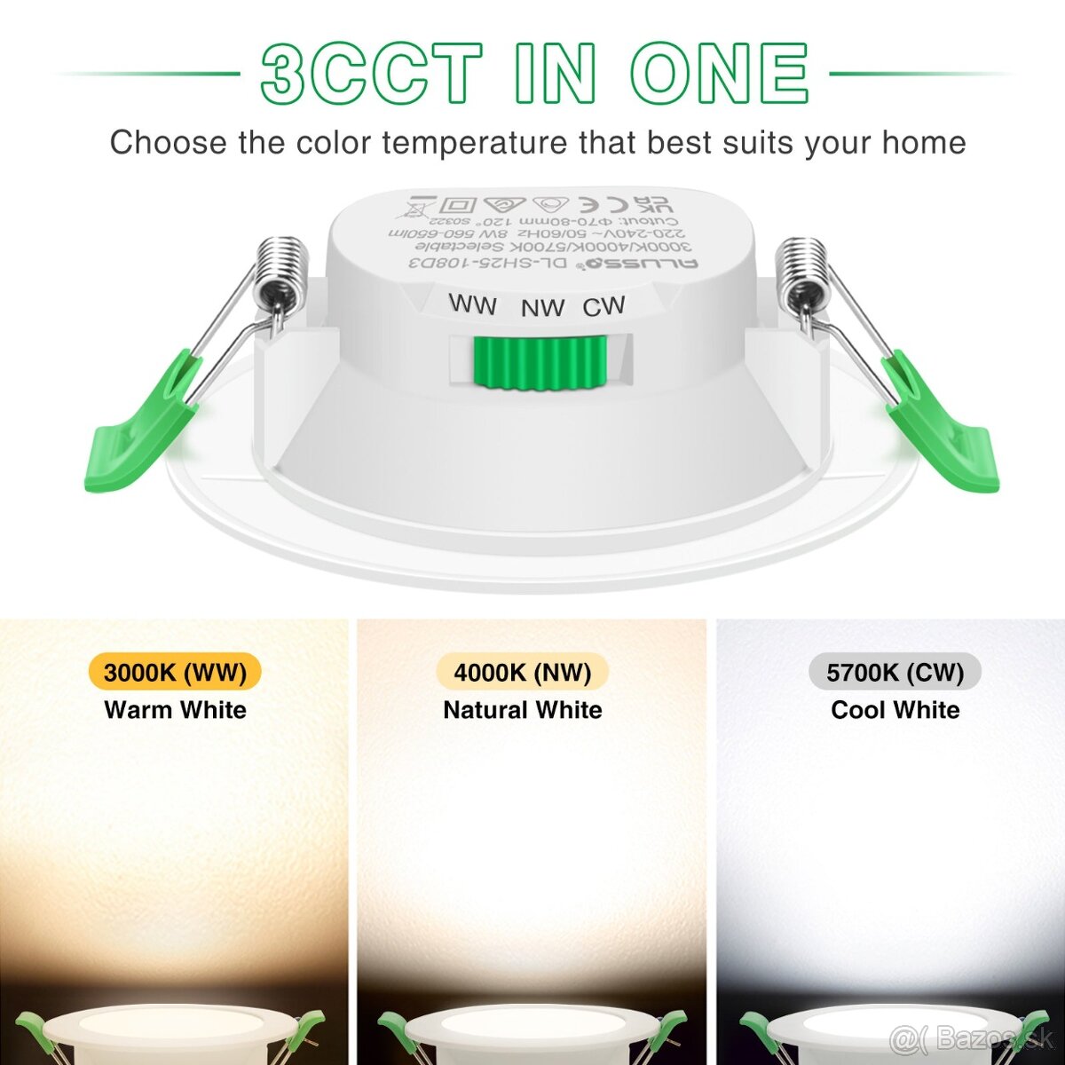 4ks - Zapustené reflektory ALUSSO LED 230V 7W 550lm - 3