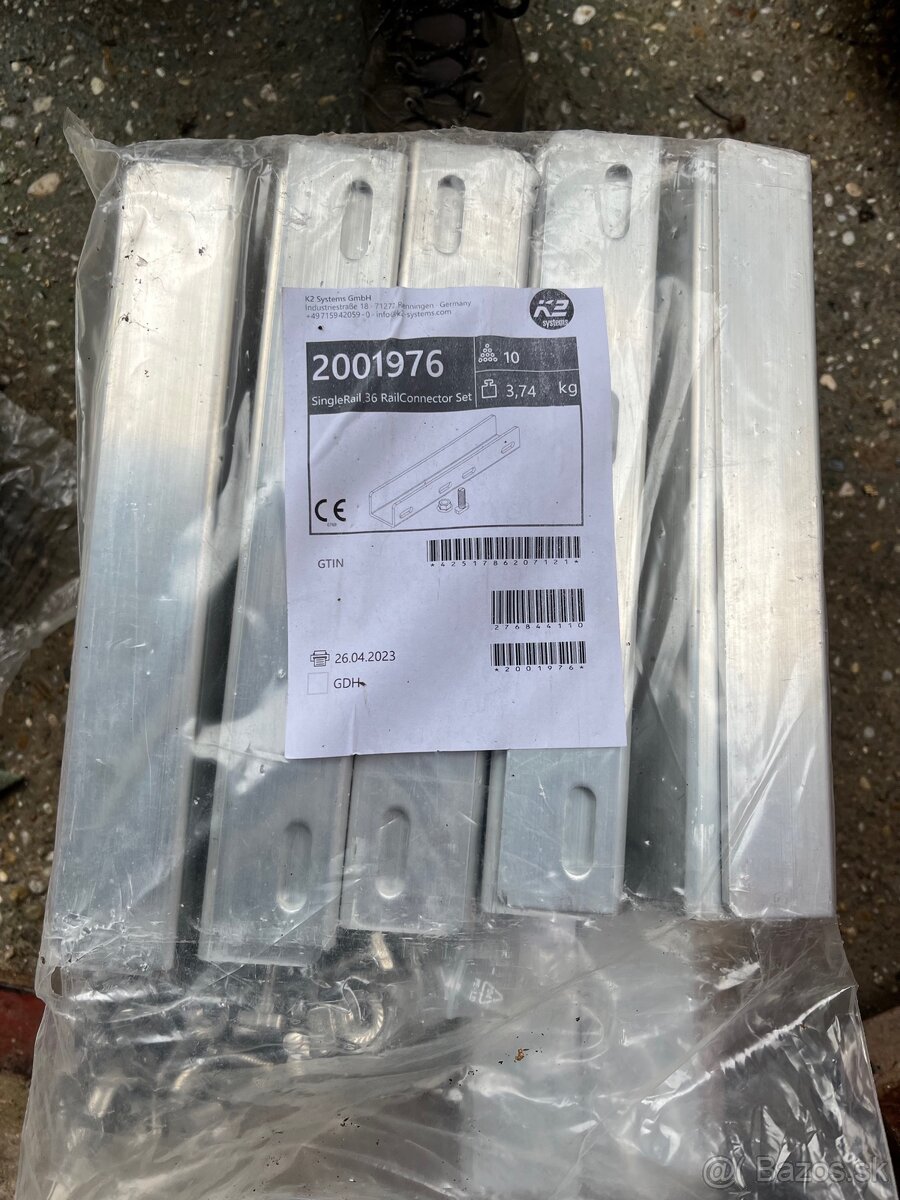 Strešné haky na Solarne panely K2 3S + spojky K2 - 3