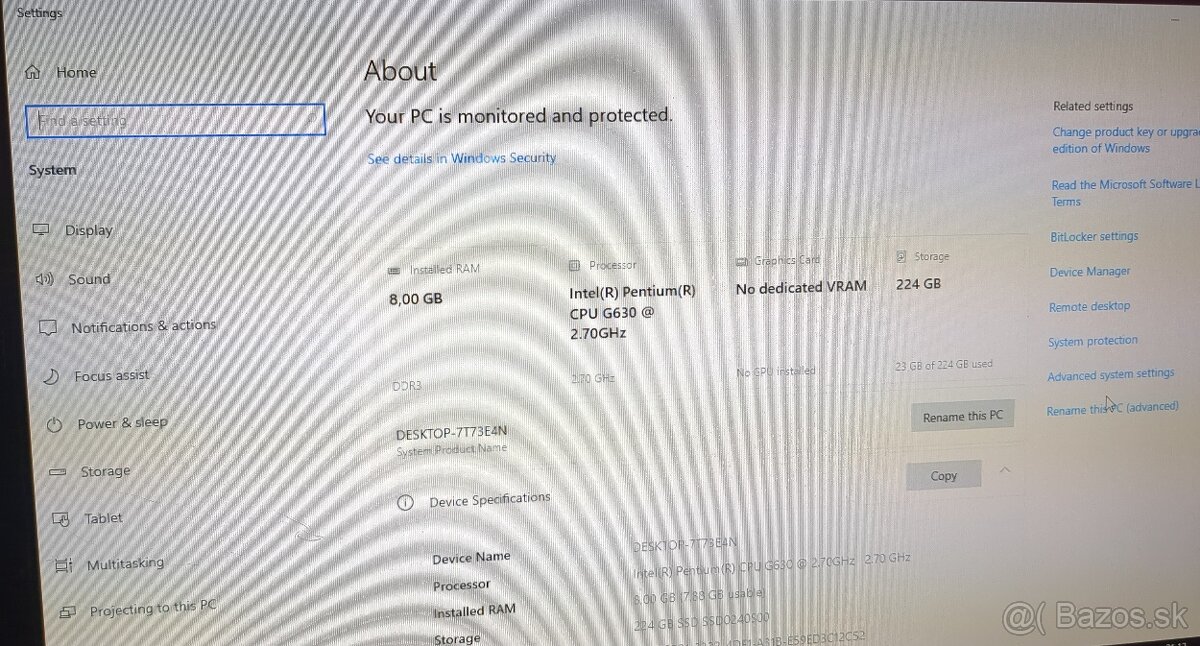 Top PC | Windows 10 | Ram 8gb |SSD 240gb | WIFI 6 + monitor - 3