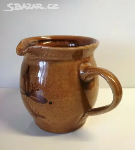 Starý keramický džbáneček Krásná jizba - 3