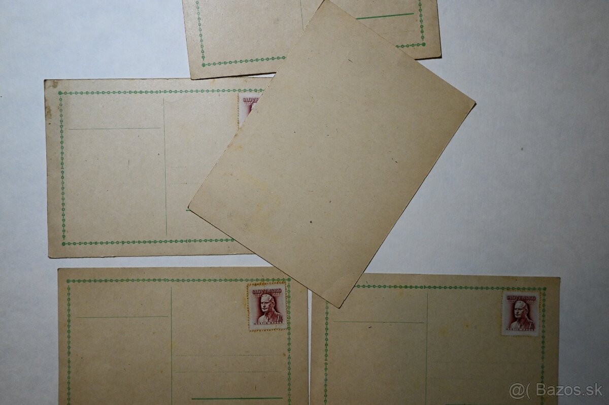 Poštové lístky SLOVENSKÝ Štát 5X - 3