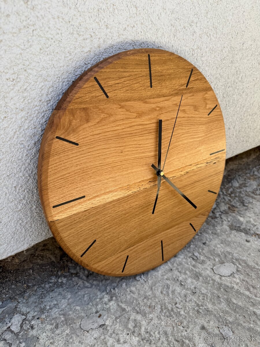 Dubové nástenné hodiny 38cm - 3