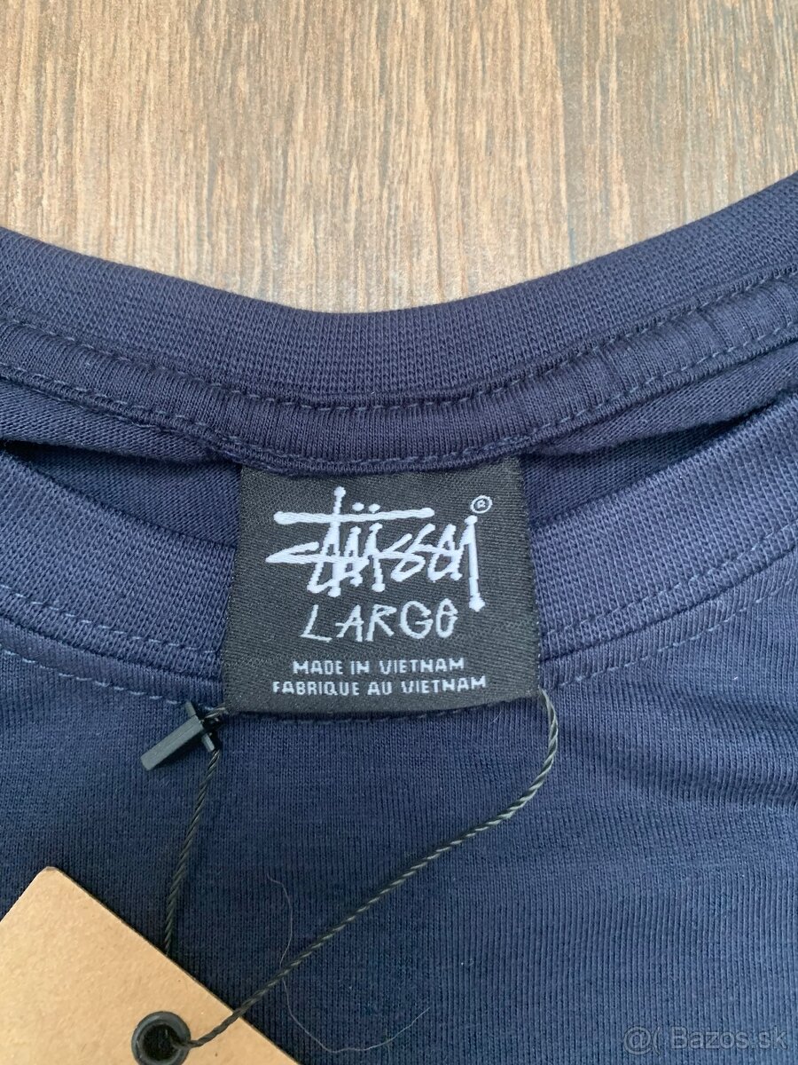 Tmavo modré stussy tričko - 3