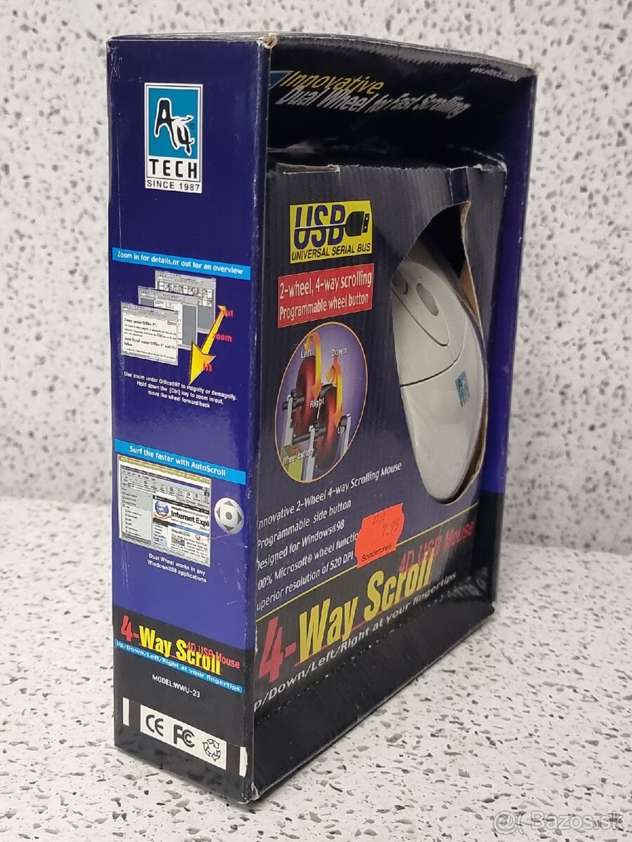 myš A4Tech USB 4-Way Scrolling Mouse 》rare retro hardware - 3