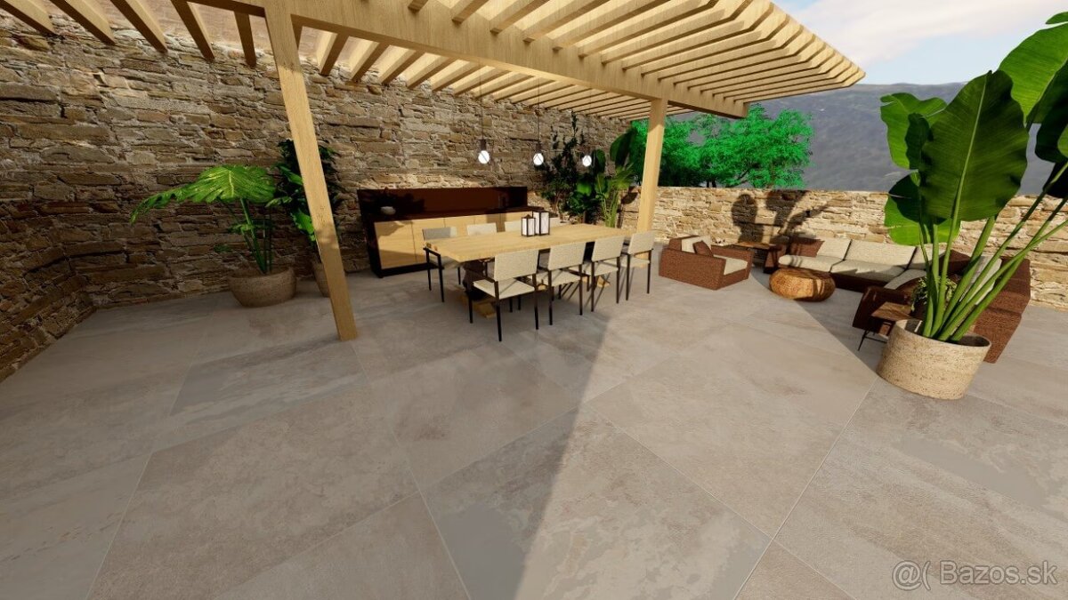 Terasová dlažba 2CM Peacock sand 90x90x2 cm - 3