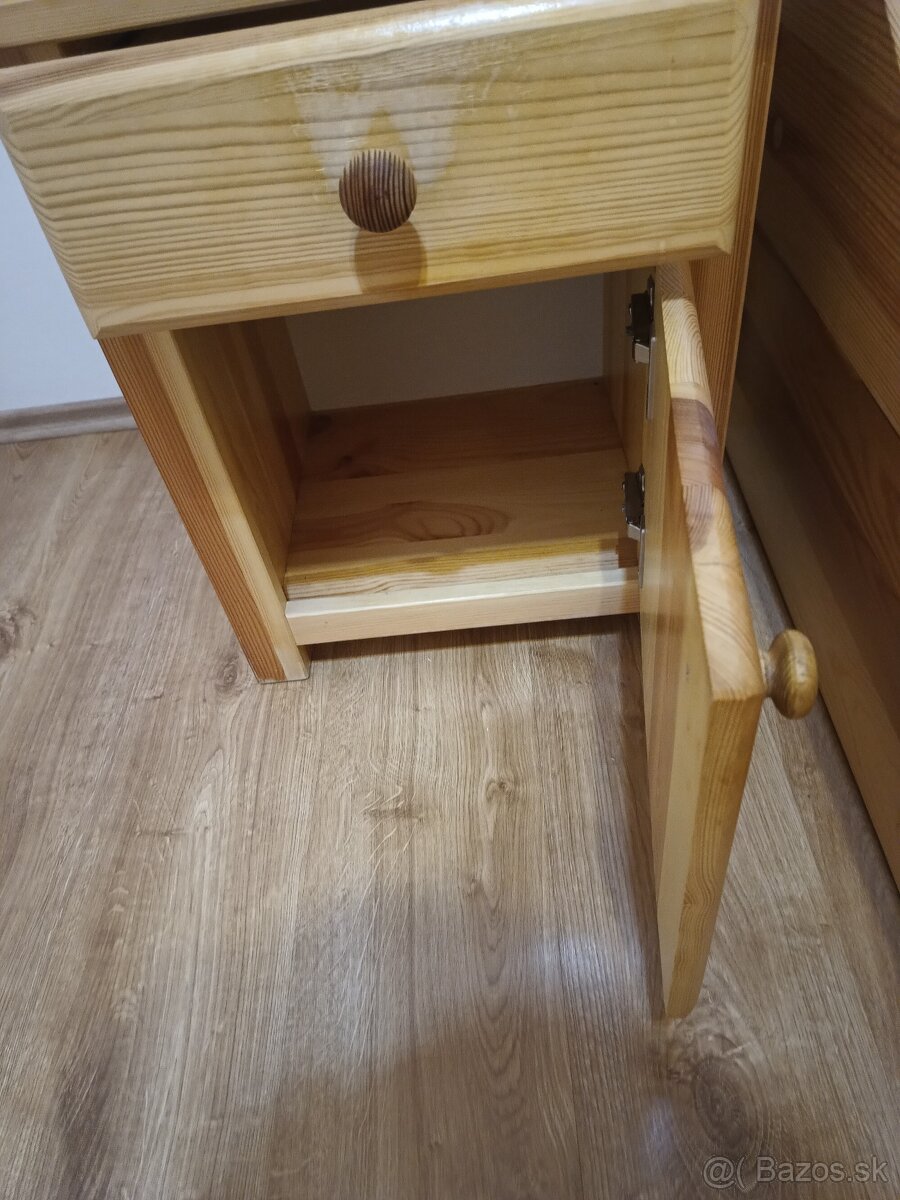 Posteľ s úložným priestorom borovica masiv+dva matrace j - 3