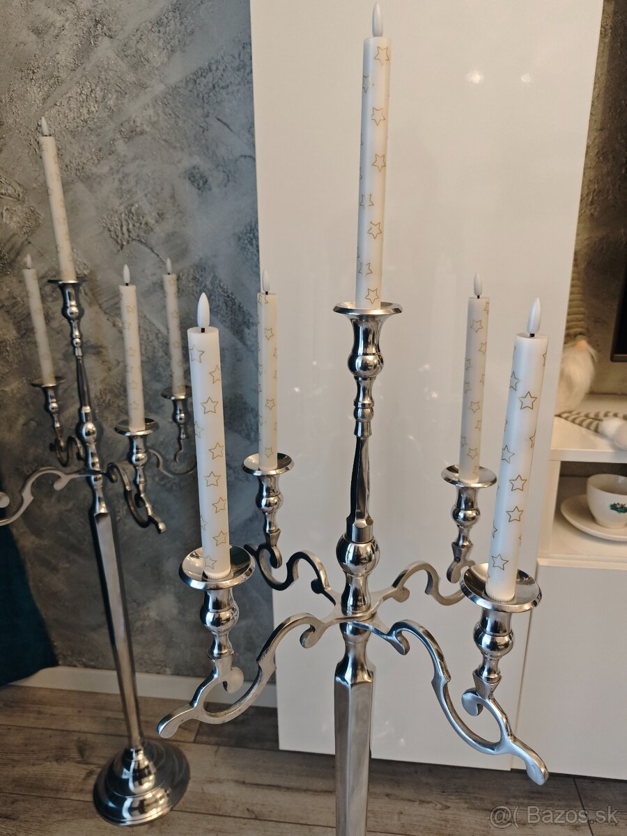 Svietniky 2ks strieborné 100cm - 3