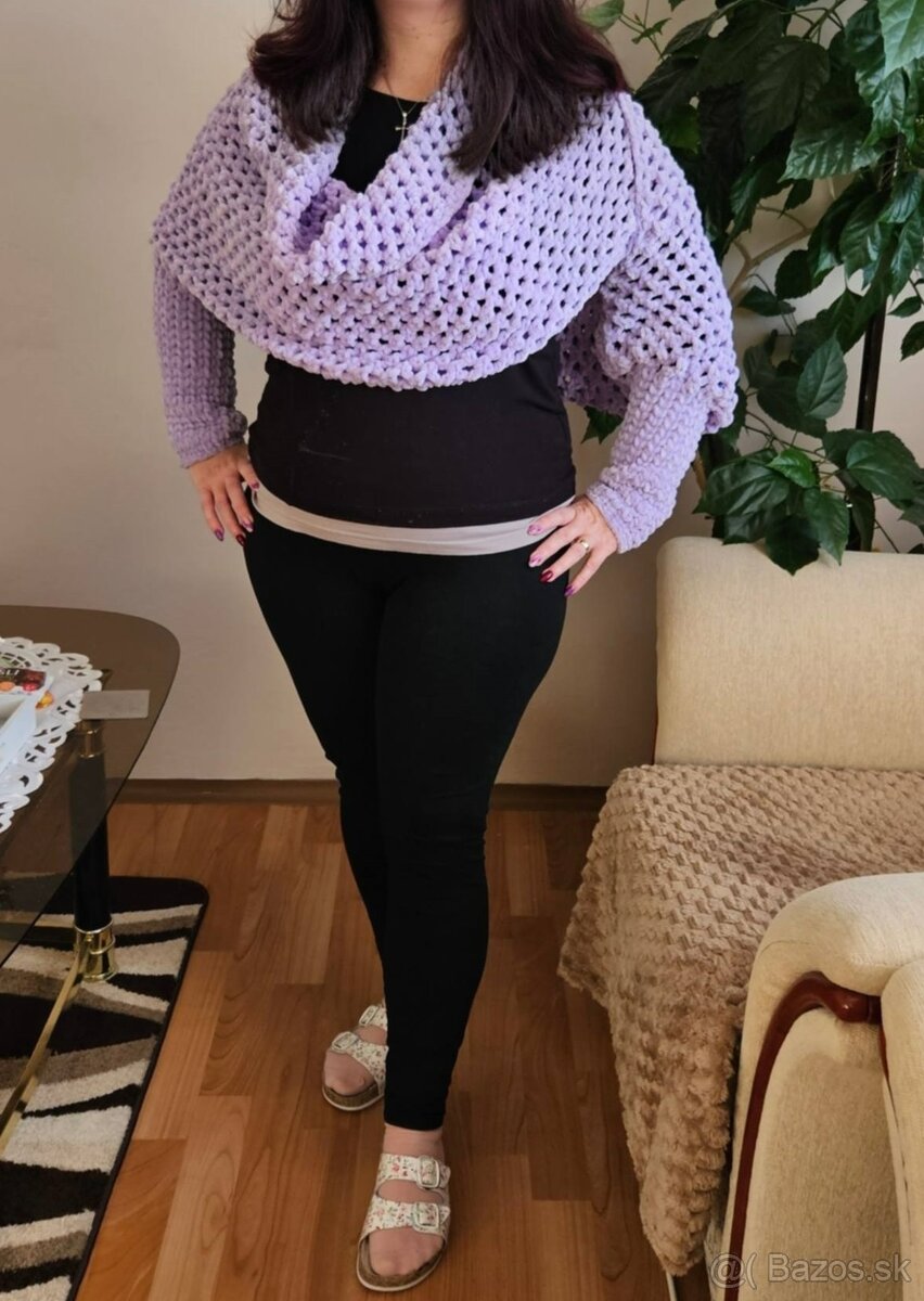 Predám háčkovaný sveter kardigan - 3