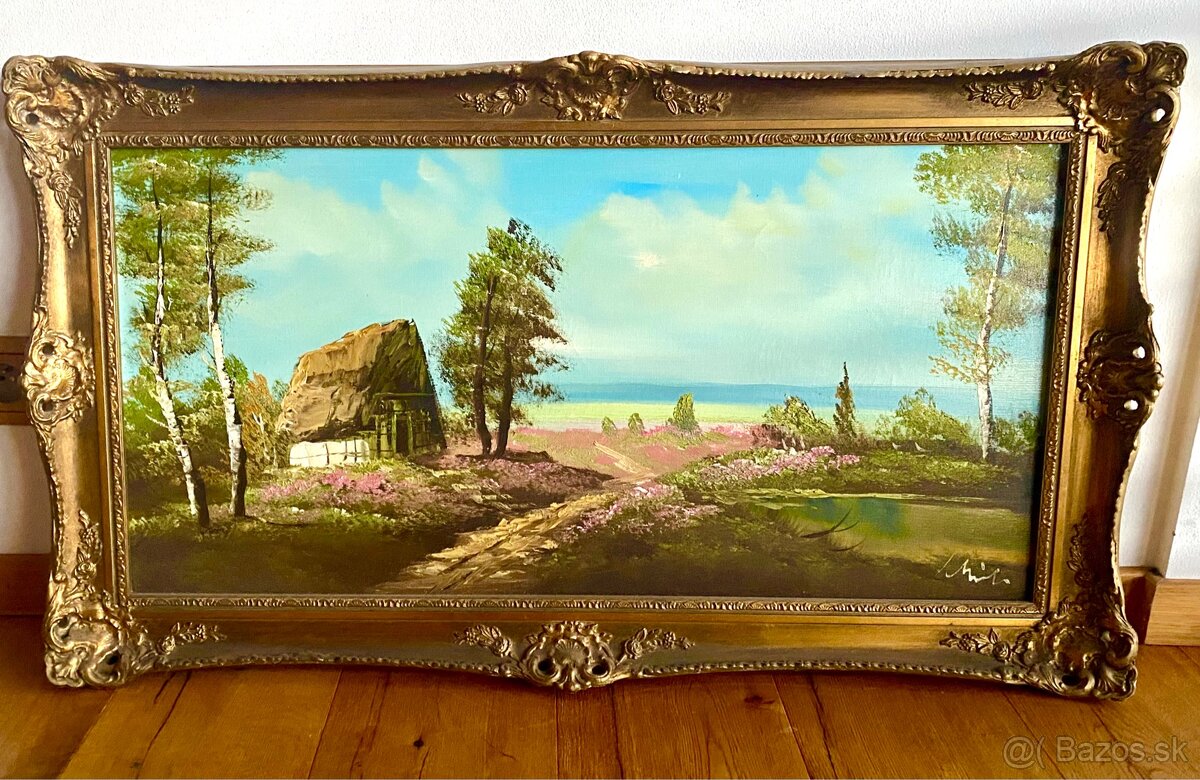 Starý krásný obraz, olejomalba na plátně - 3