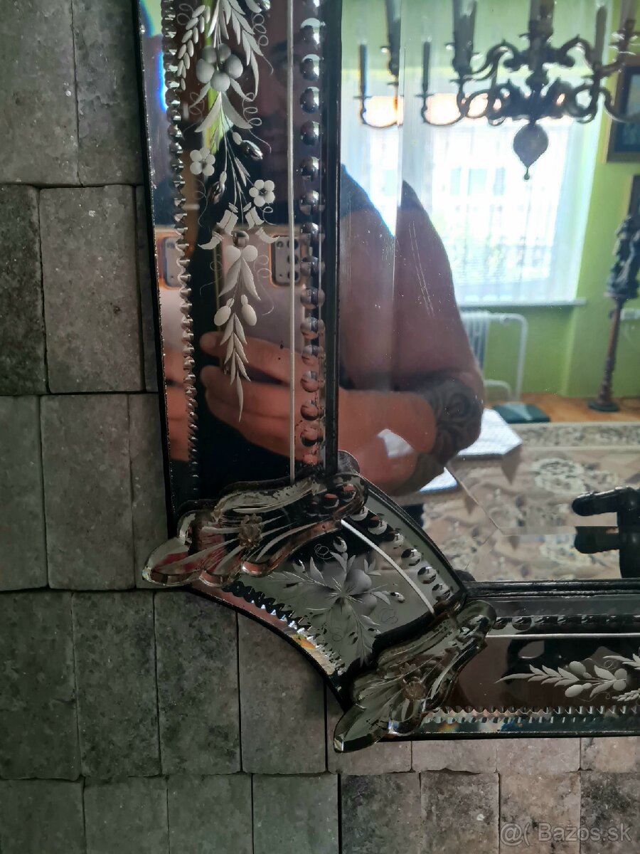 Benatske zrkadlo masívny zdobený ram - 3