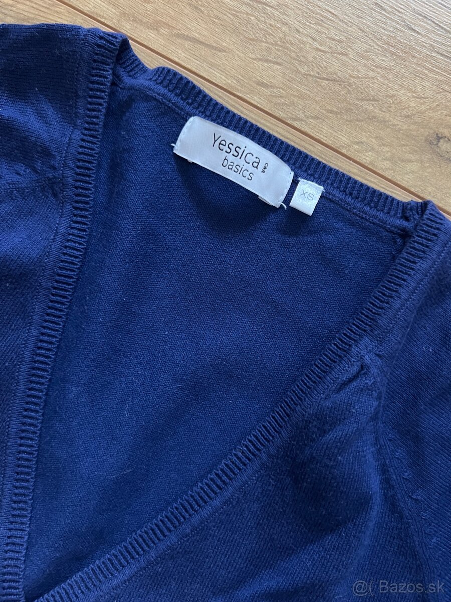 Tmavomodrý sveter na gombíky - 3