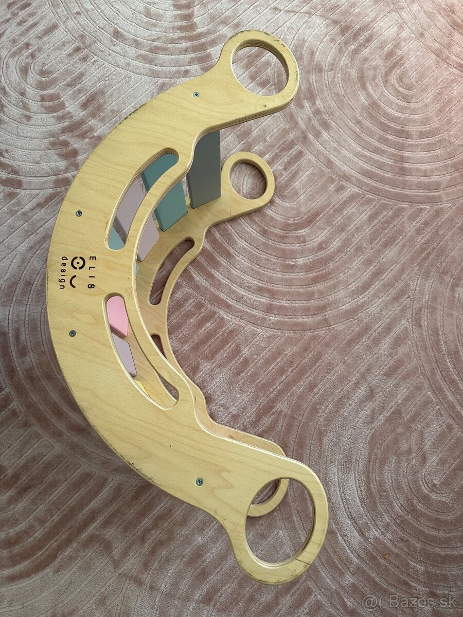 Montessori dúhová hojdačka 5v1 natur - 3